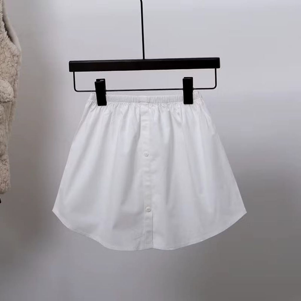 Rok Palsu Kemeja Skirt Extender Rok sambung baju Rok Korean Style Outfit hijab Rok wanita Kekinian R