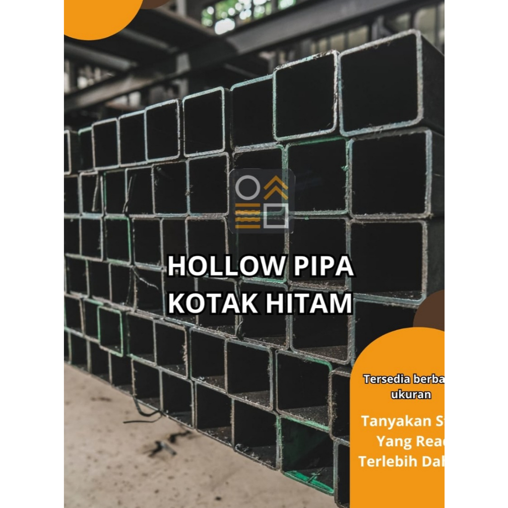Besi Hollow Pipa Kotak Hitam - 45x45x1.4MMx6M