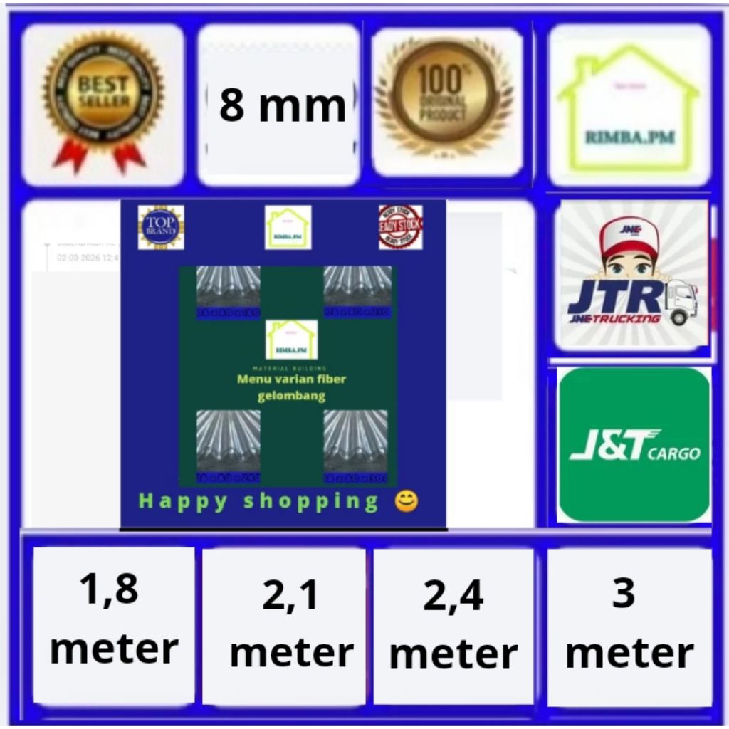 Seng Plastik Gelombang / fiber gelombang Transparan ukuran varian ecer
