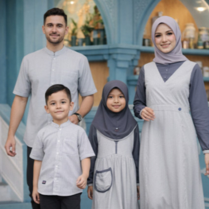 MUTIF Baju Sarimbit Keluarga Ivana Cakra Ash Grey By MUTIF