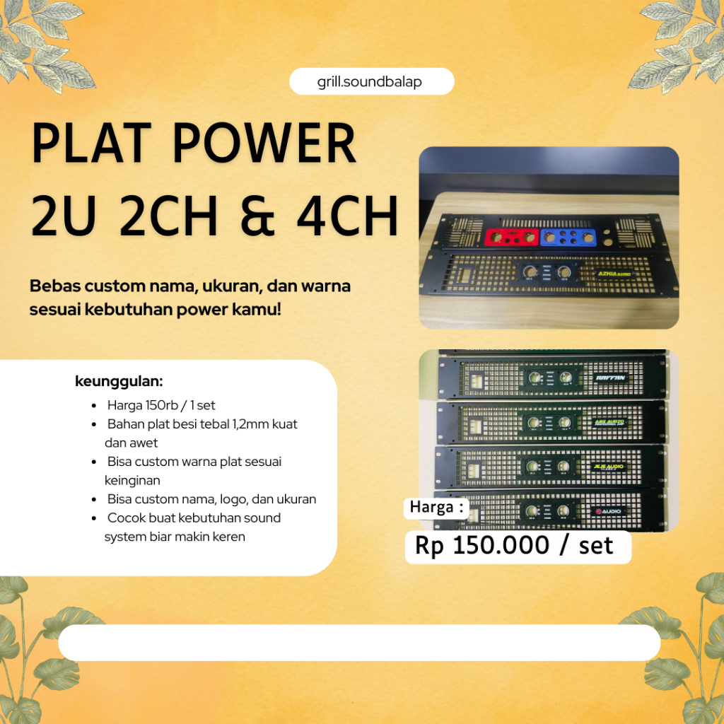 PLAT POWER 2U – 2CH / 4CH UNTUK POWER AMPLIFIER