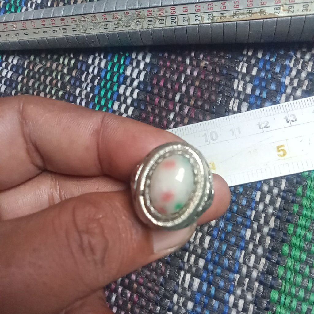cincin batu giok triwarna lawasan ring 8