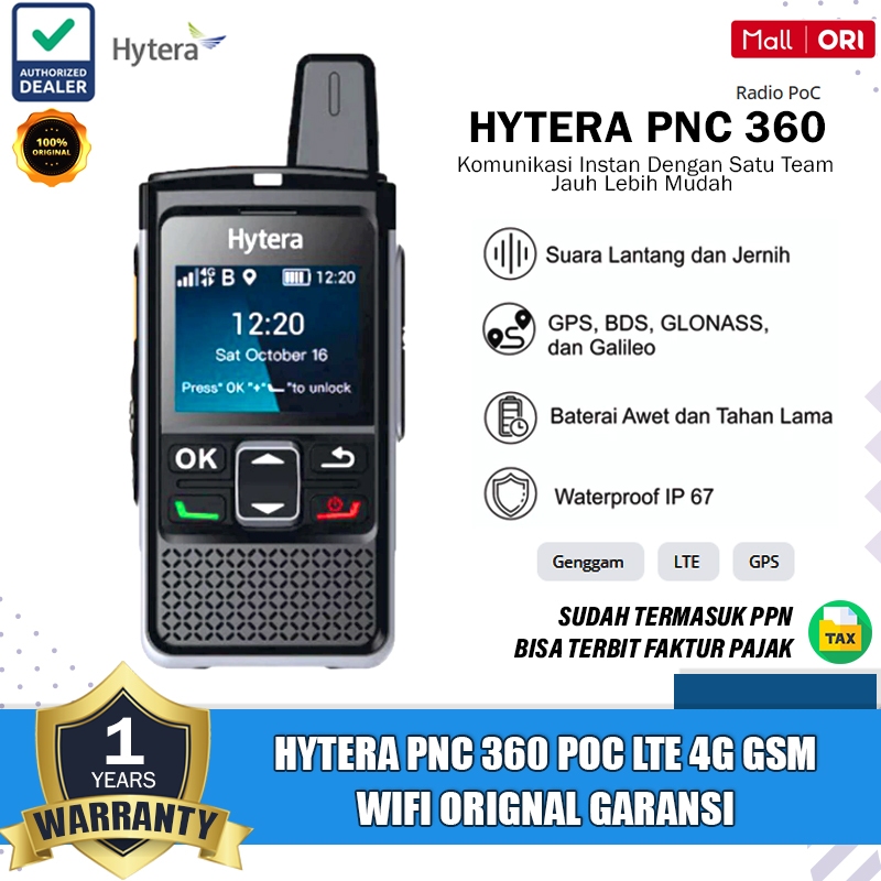 HYTERA Pnc 360 POC Ht Poc Hytera PNC 360 PNC360 4G Wifi LTE GPS Original Garansi