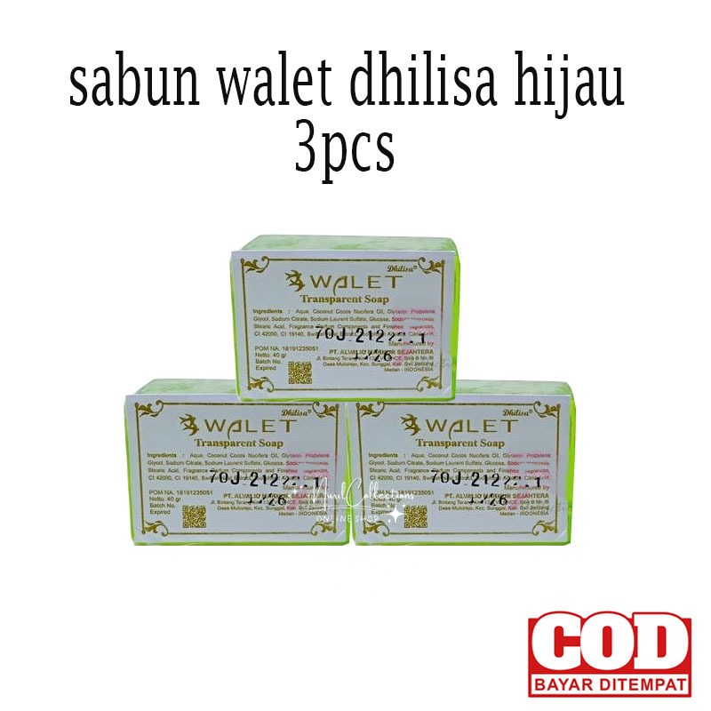 3pcs Super Walet Soap Beauty Care/Sabun Cuci Muka Walet Herbal/Sabun Pencerah Wajah Hijau/Sabun Tran