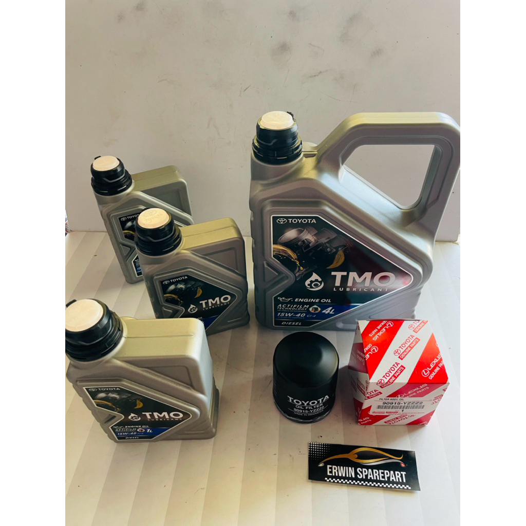 PAKET GANTI OLI TOYOTA TMO DIESEL 15W-40 ORIGINAL INNOVA DIESEL ( 2005-2015 )