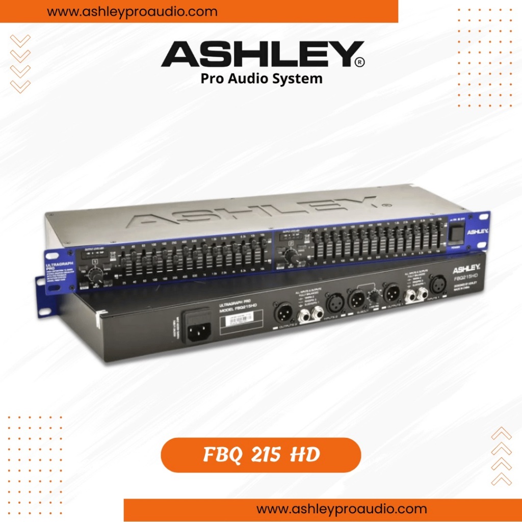 Equalizer ASHLEY FBQ 215 HD Feedback Detection & Subwoofer Output