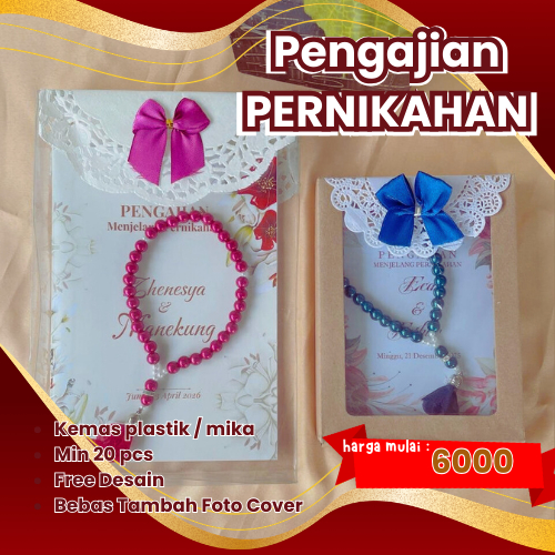 Buku Pengajian Pernikahan Custom Cover | Buku Doa Pernikahan A6 A5 | Souvenir Pengajian Pernikahan M