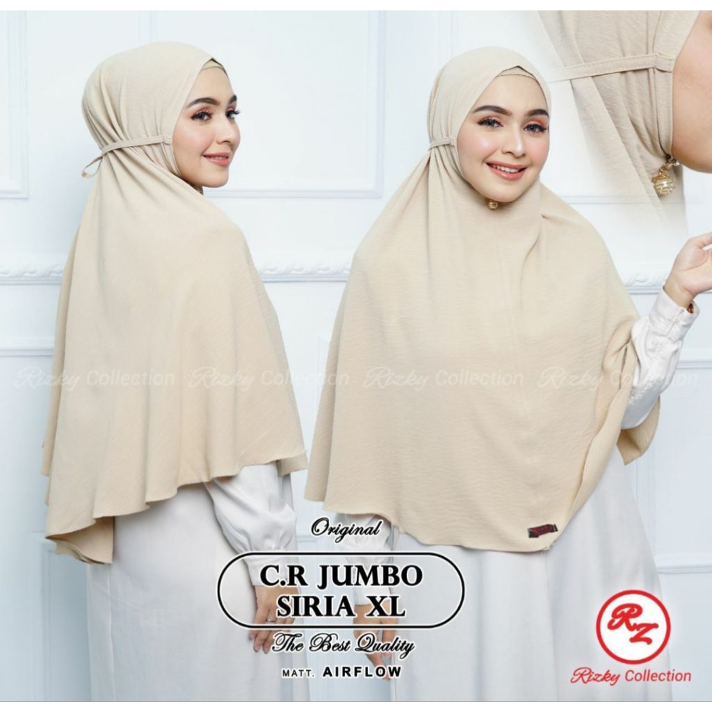 Nara Hijab - Bergo Siria crincle XL tali nyatu by Rizky collection