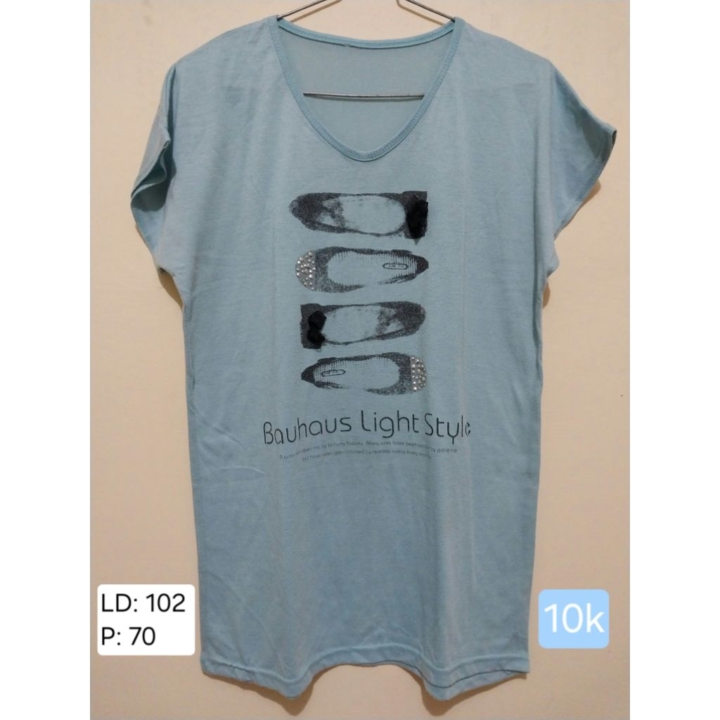 Kaos Biru Jumbo Wanita - pl