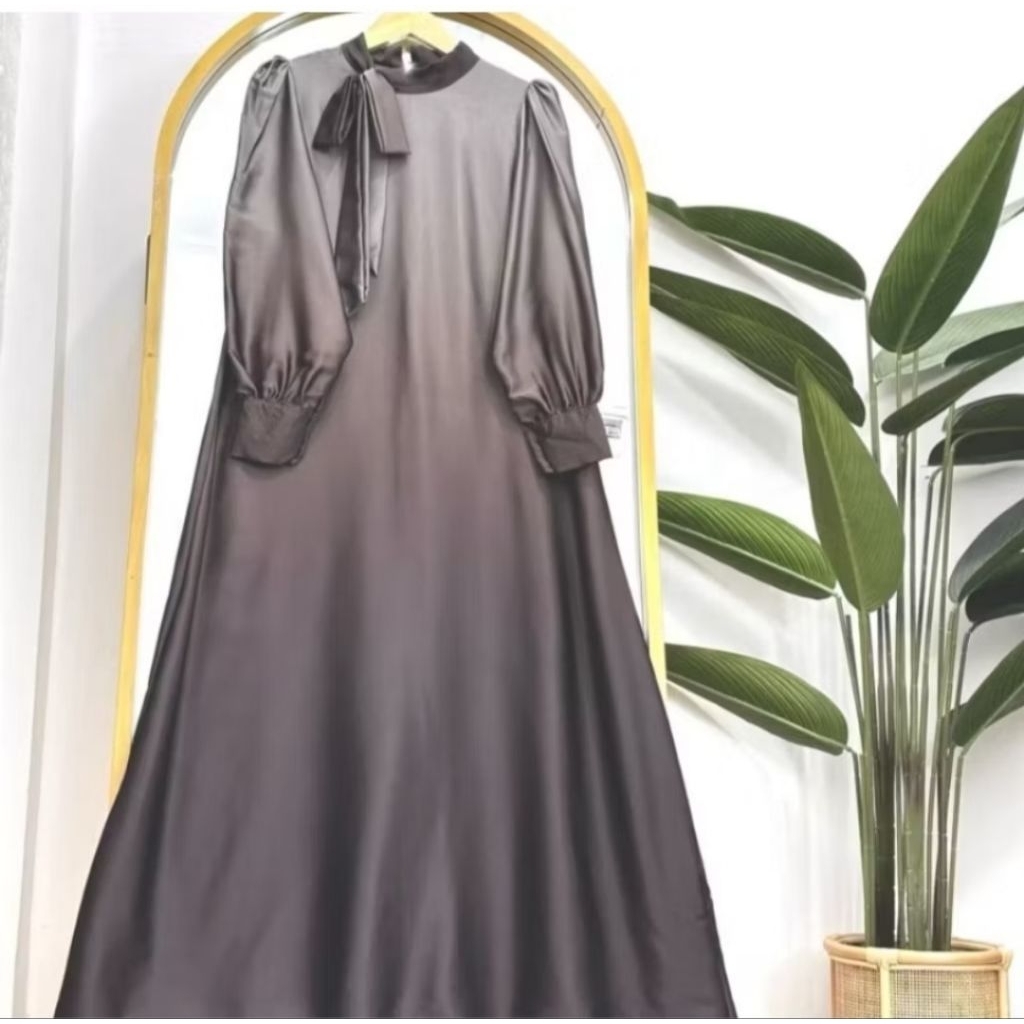 Dress Silk Coklat Gradasi