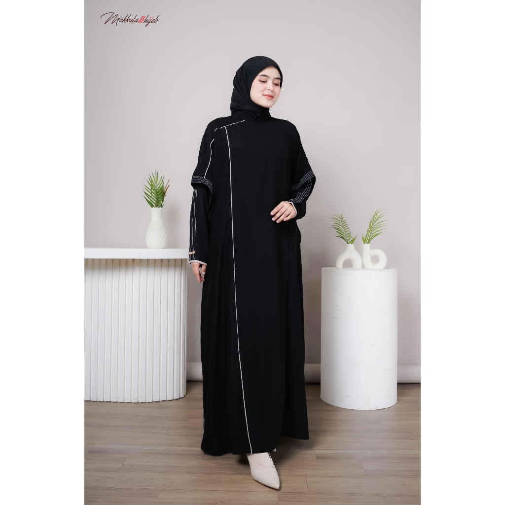 Rumi Abaya Gamis Wanita Kekinian Terbaru Dress Elegan Lebaran Makkata Hijab 2026