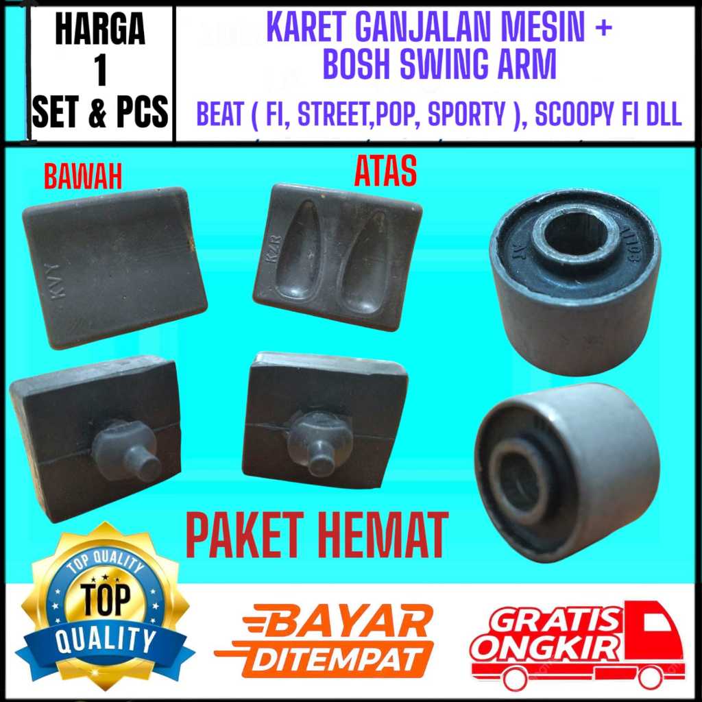1 set karet ganjalan mesin bawah + bosh swing arm beat lama beat pop sporty street scoopy esp fi var