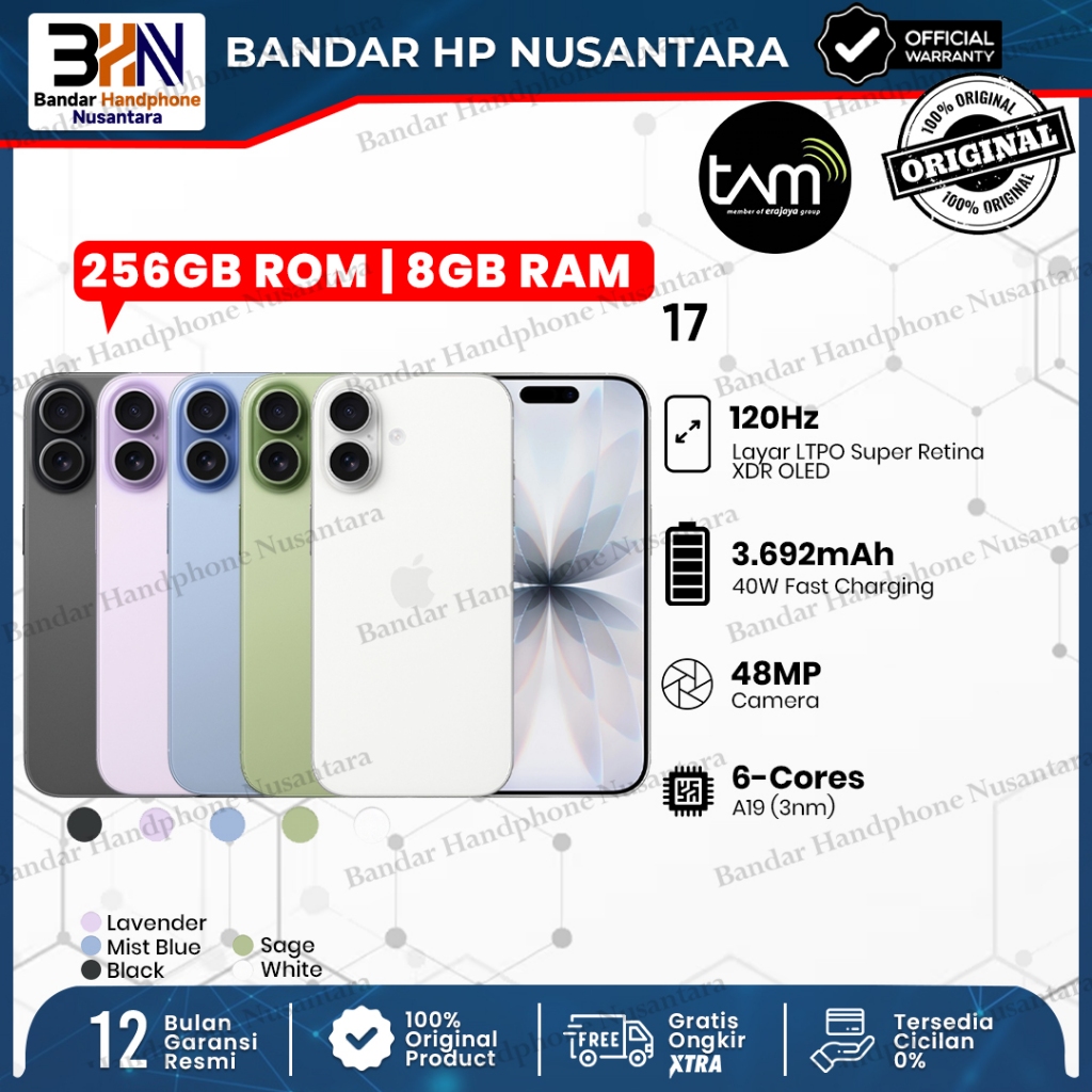 [TAM] Apple iPhone 17 256GB NEW RESMI GARANSI TAM