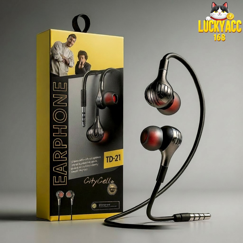 Headset Handsfree J JB TD-21 Earphone Kabel Mic Suara Jernih Bass Musik HP