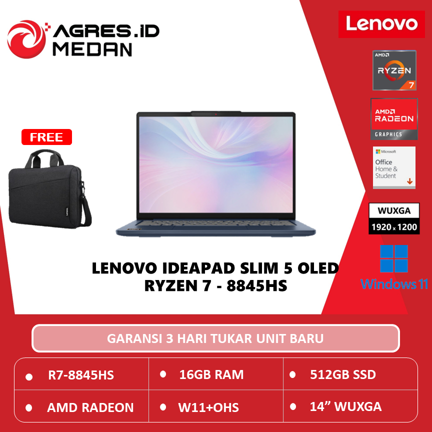 LENOVO IDEAPAD SLIM 5 14 OLED RYZEN 7 8845HS 16GB 512GB W11+OHS 14.0WUXGA