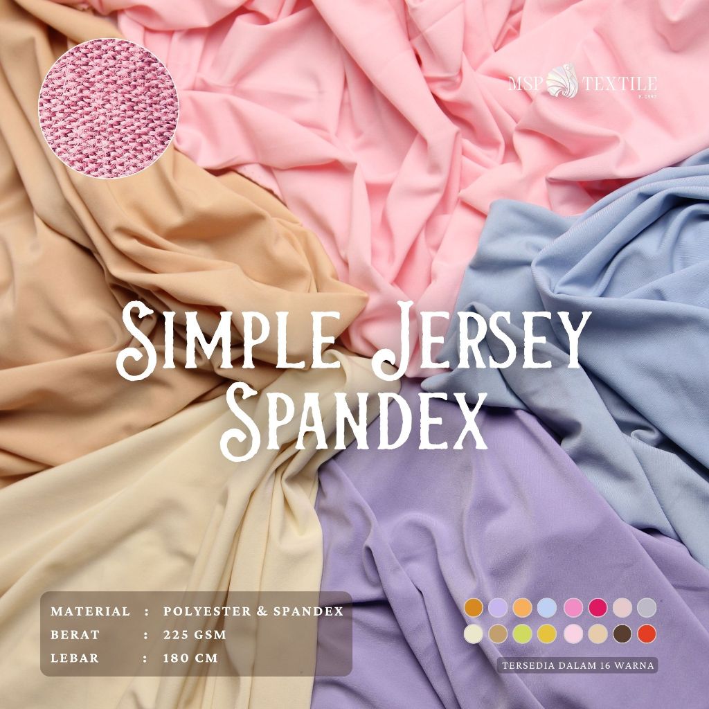 KAIN SIMPLE JERSEY SPANDEX BAHAN POLYESTER ELASTIS PREMIUM COCOK UNTUK SWEATPANTS & PAKAIAN OLAHRAGA