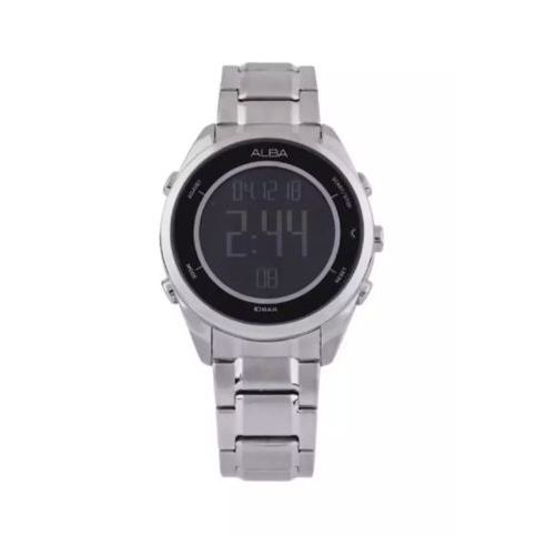 Jam Tangan Pria  Alba Men A5A005 A5A005X1 Strap Stainless Steel Silver Black Dial Original Garansi R