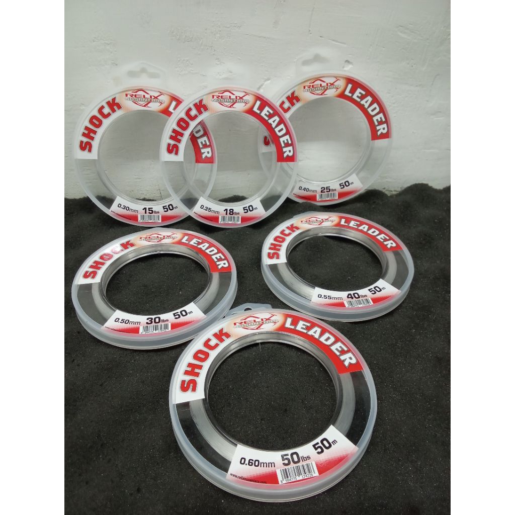 Senar Relix shock leader 50m 15lb 18lb 20lb 25lb 30lb 40lb 50lb fishing line benang penuntun pancing