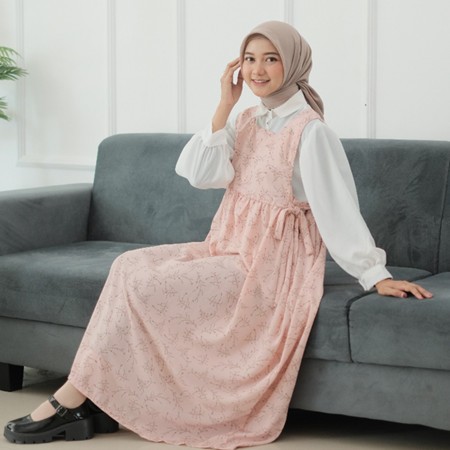 CAMELIA MIDI DRESS OVERALL MOTIF / HIMARI MIDI OVERALL DRESS MOTIF BUNGA