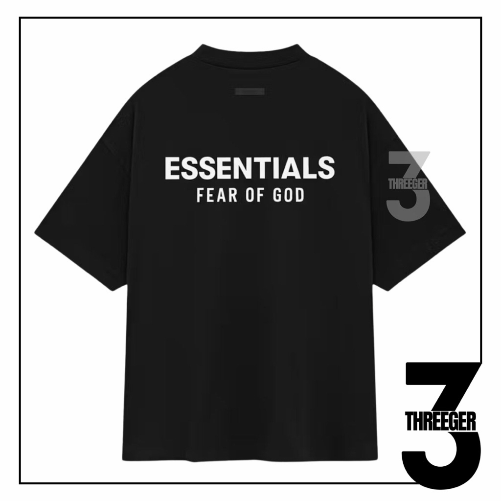 Essentials Fear Of God Crewneck Jersey Tee Black Original Authentic