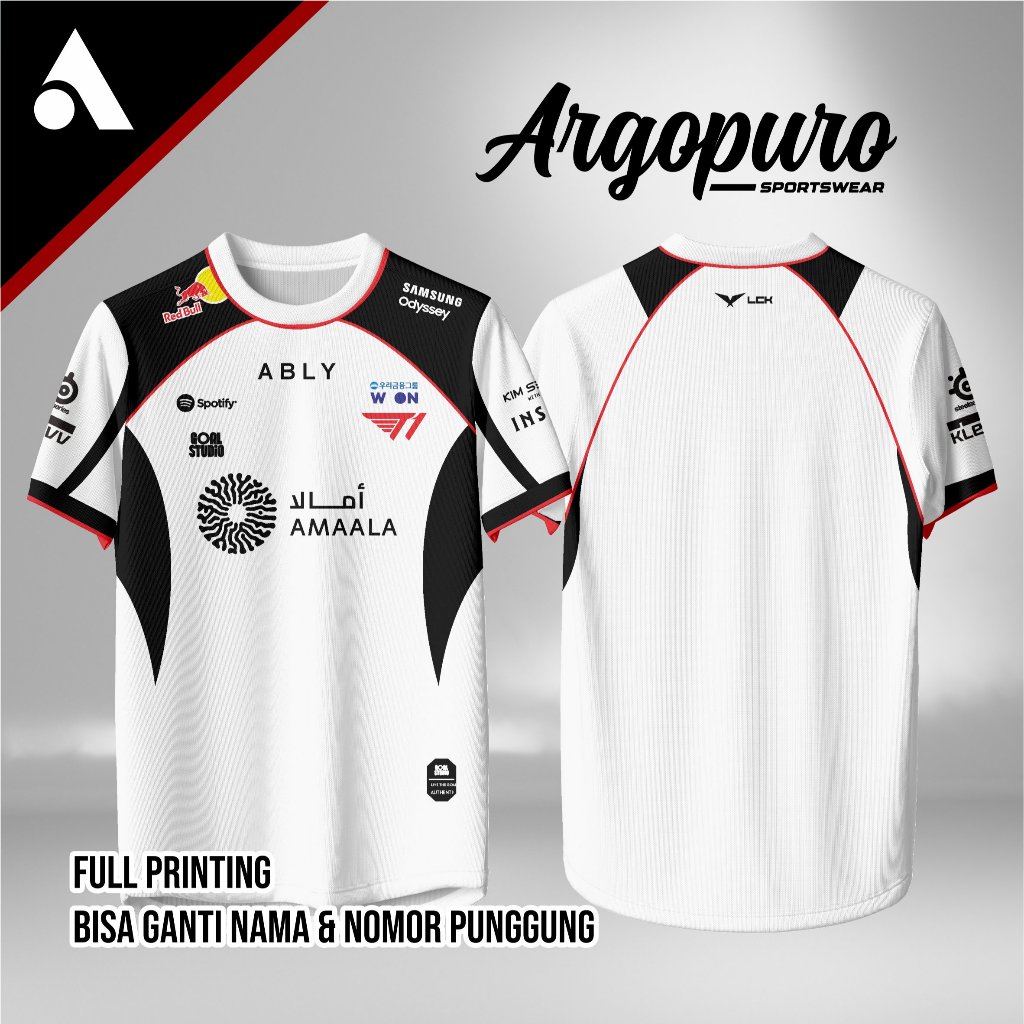 Jersey T1 Esports Baju Kaos Game CSGO LOL Terbaru 2026 Free Nickname