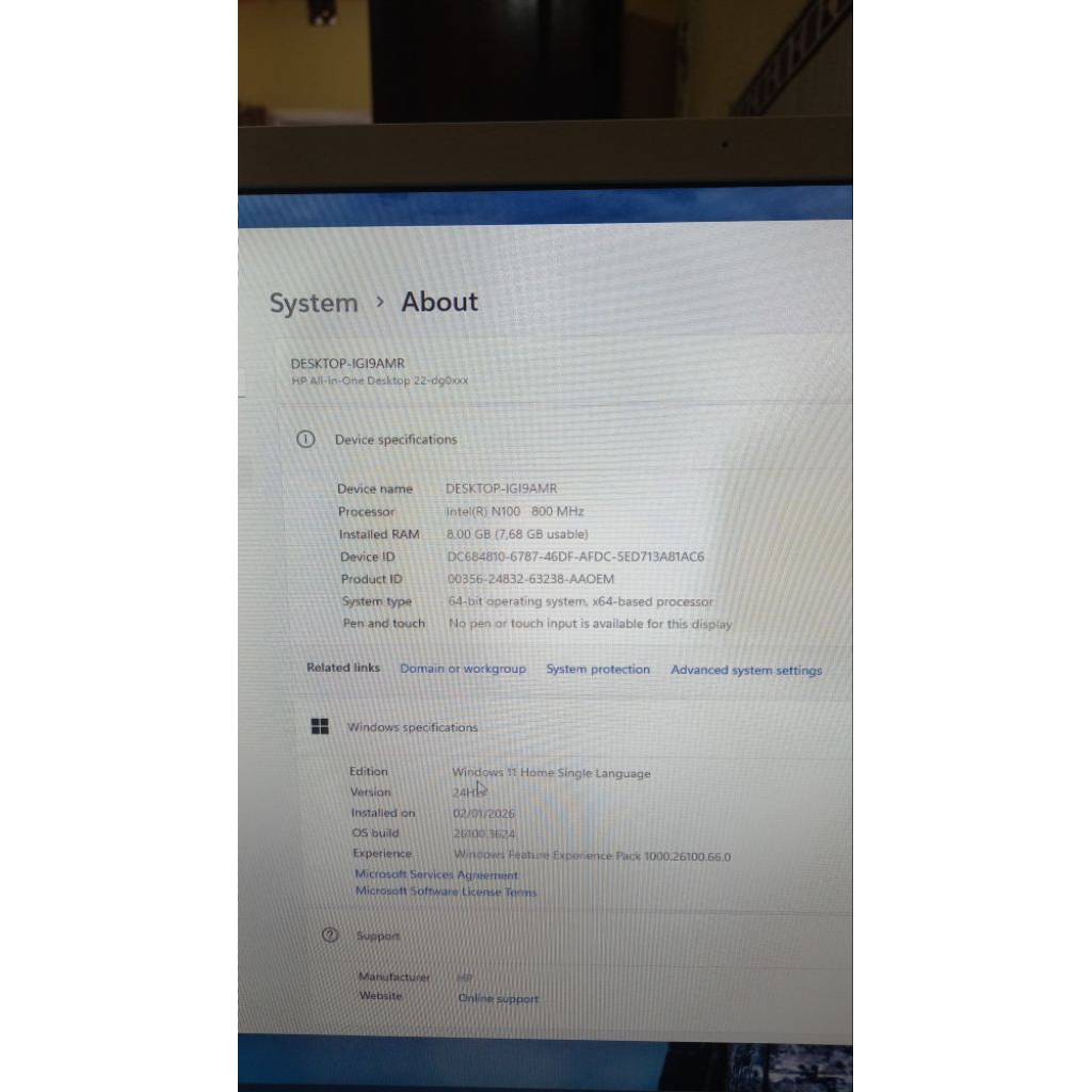 Desktop HP windows 11 all in one