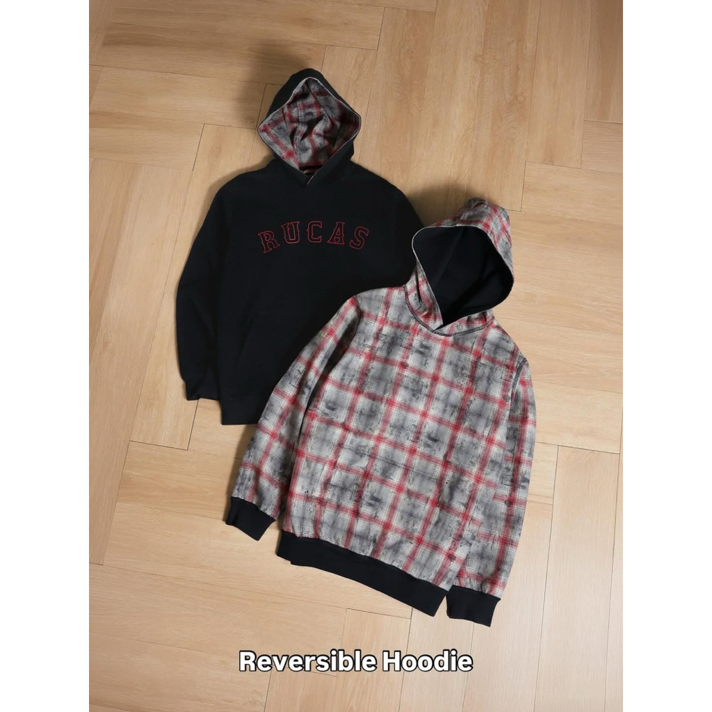 [ORIGINAL] RUCAS Reversible red Flannel Hoodie only size XXL