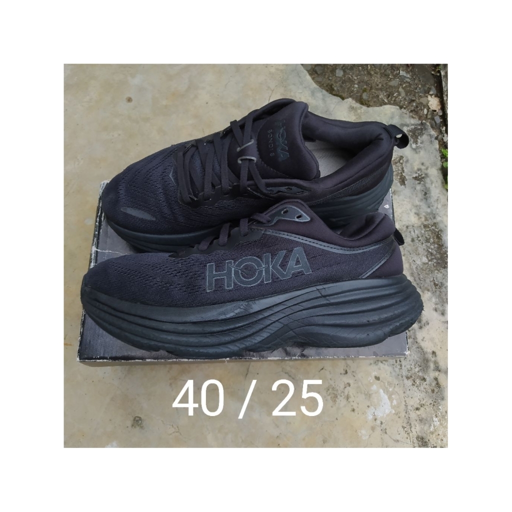 Sepatu Hoka Bondi 8 Black (second ori)
