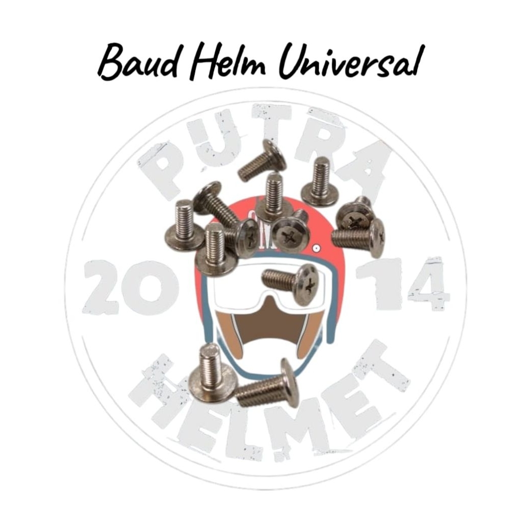 Baut Mur Tali Helm Paku Belah paku centang Baud Helm Universal paku snap plastik