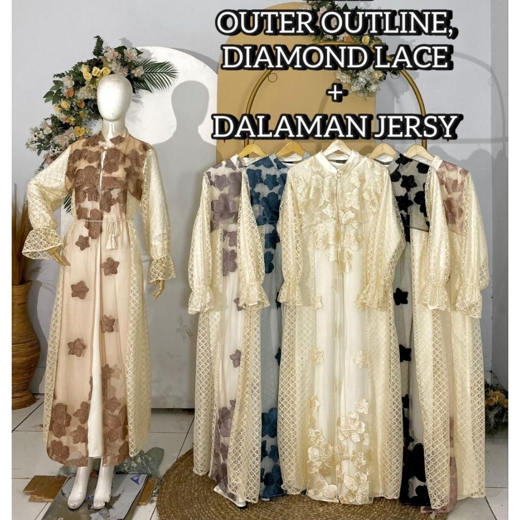 gamis outer lepasan motif bunga besar bahan santili baju lebaran baju pesta gamis wanita dres remaja