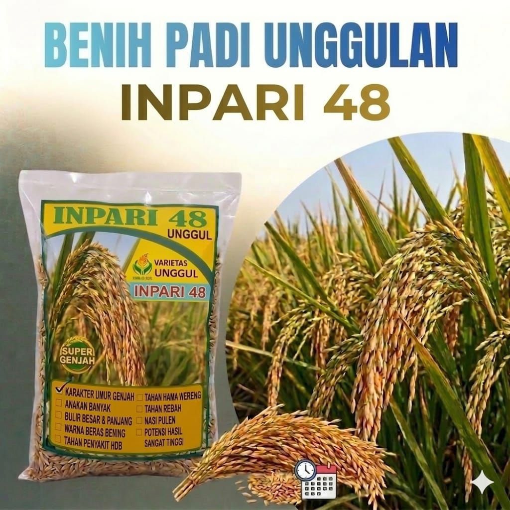 benih padi inpari 48 kemsan 5kg . benih padi unggul inpari 48