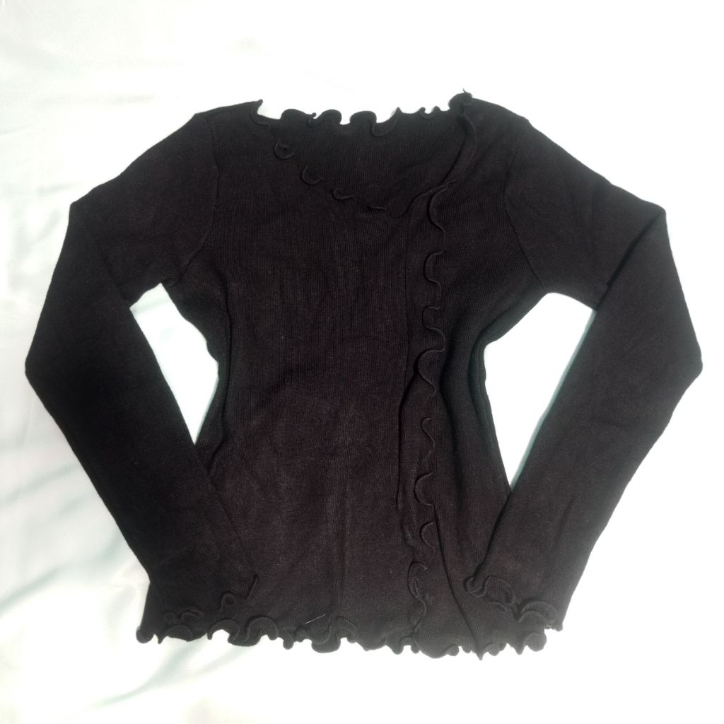 Knitwear Korean Style Lettuce Edge