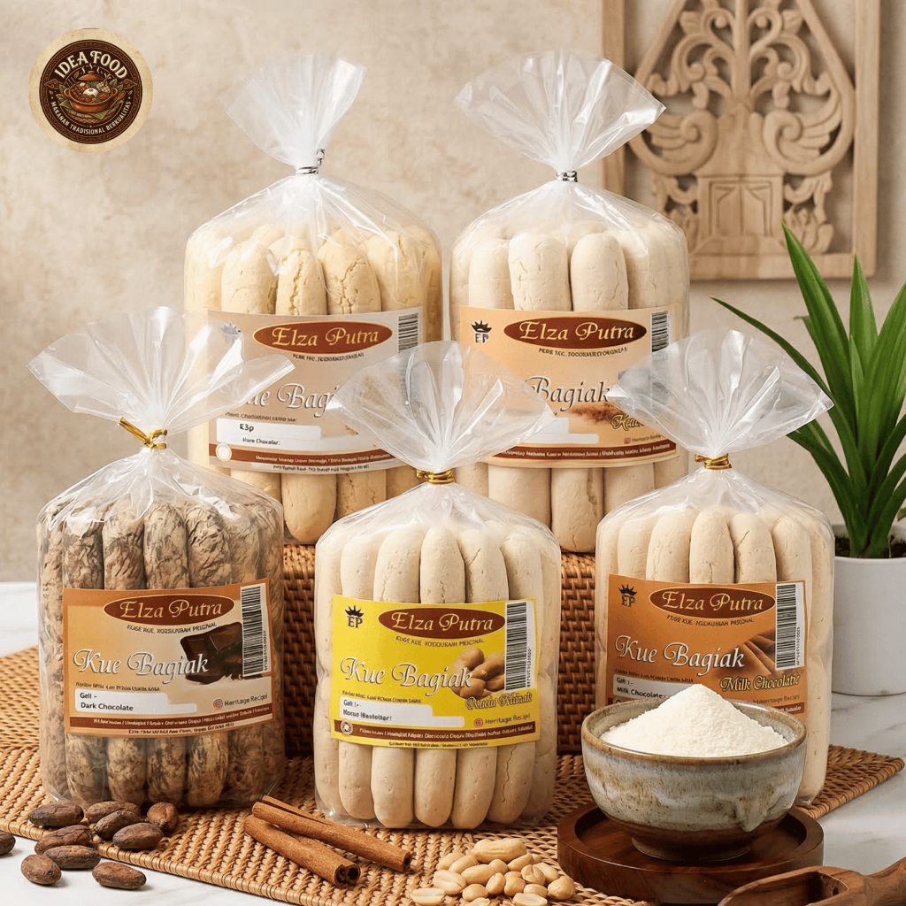 KUE BAGIAK IDEA FOOD | Kue Bagiak Rasa Jahe Keningar Durian Coklat Susu Wijen Kelapa Kacang Netto 40