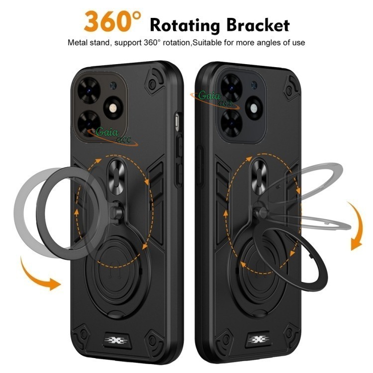 Case Magnetic Untuk REALME NOTE 70 Ring Pro Camera Carbon Fiber Rotasi 360
