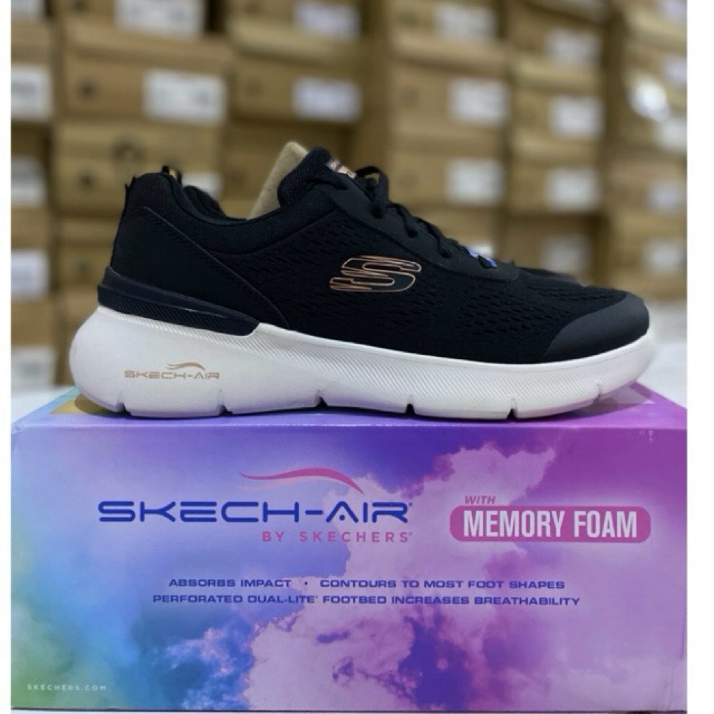 SKECHERS Air Dynamight 2.0 New Heights Women Shoes - Black Rose Gold