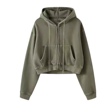 Jaket Hoodie zipper crop wanita premium sweater crope cewek polos terbaru bahan fleece tebal lembut 