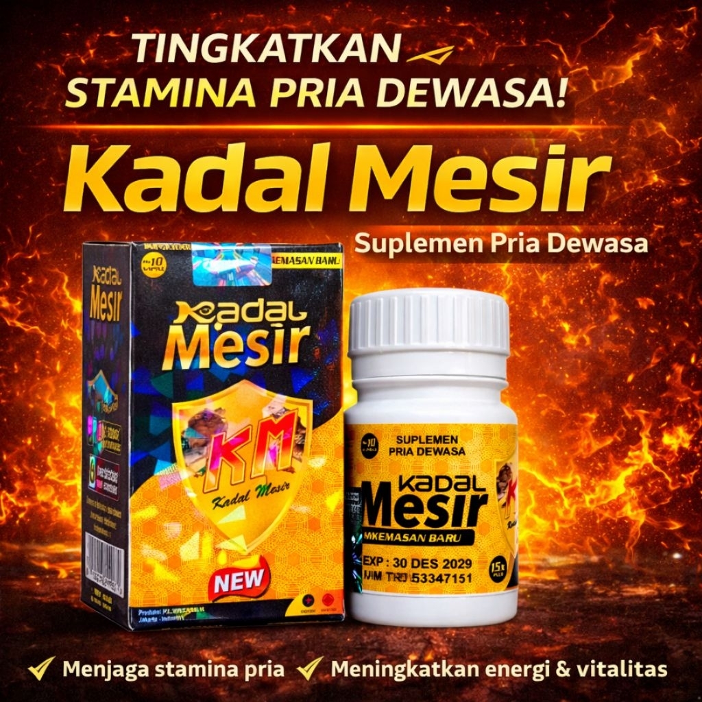 Kadal Mesir KM Herbal Pria Dewasa Penambah Stamina Energi Vitalitas Tubuh Isi 10 Kapsul
