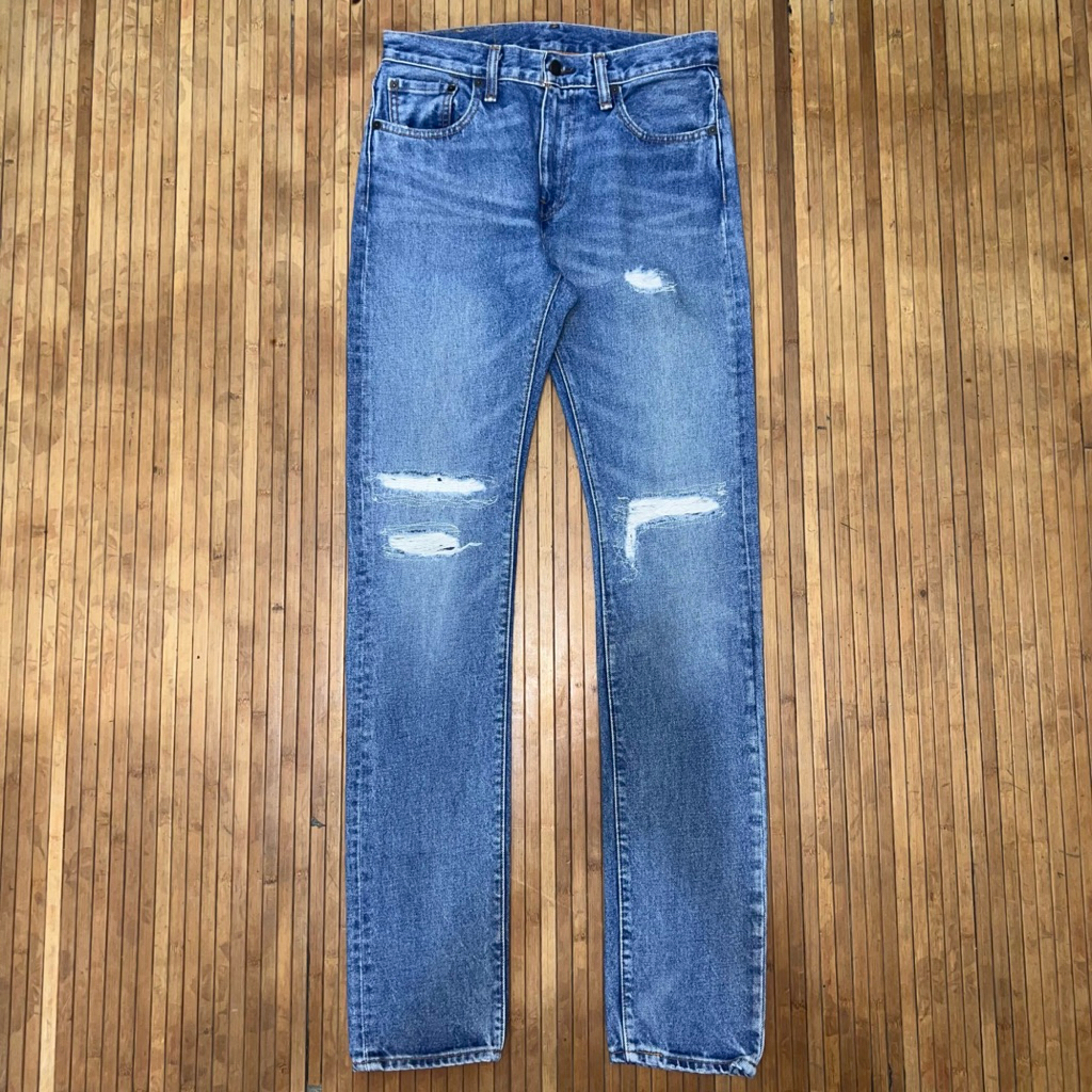 LEVIS 505C RIPPED DISTRESSED RAW DENIM JEANS