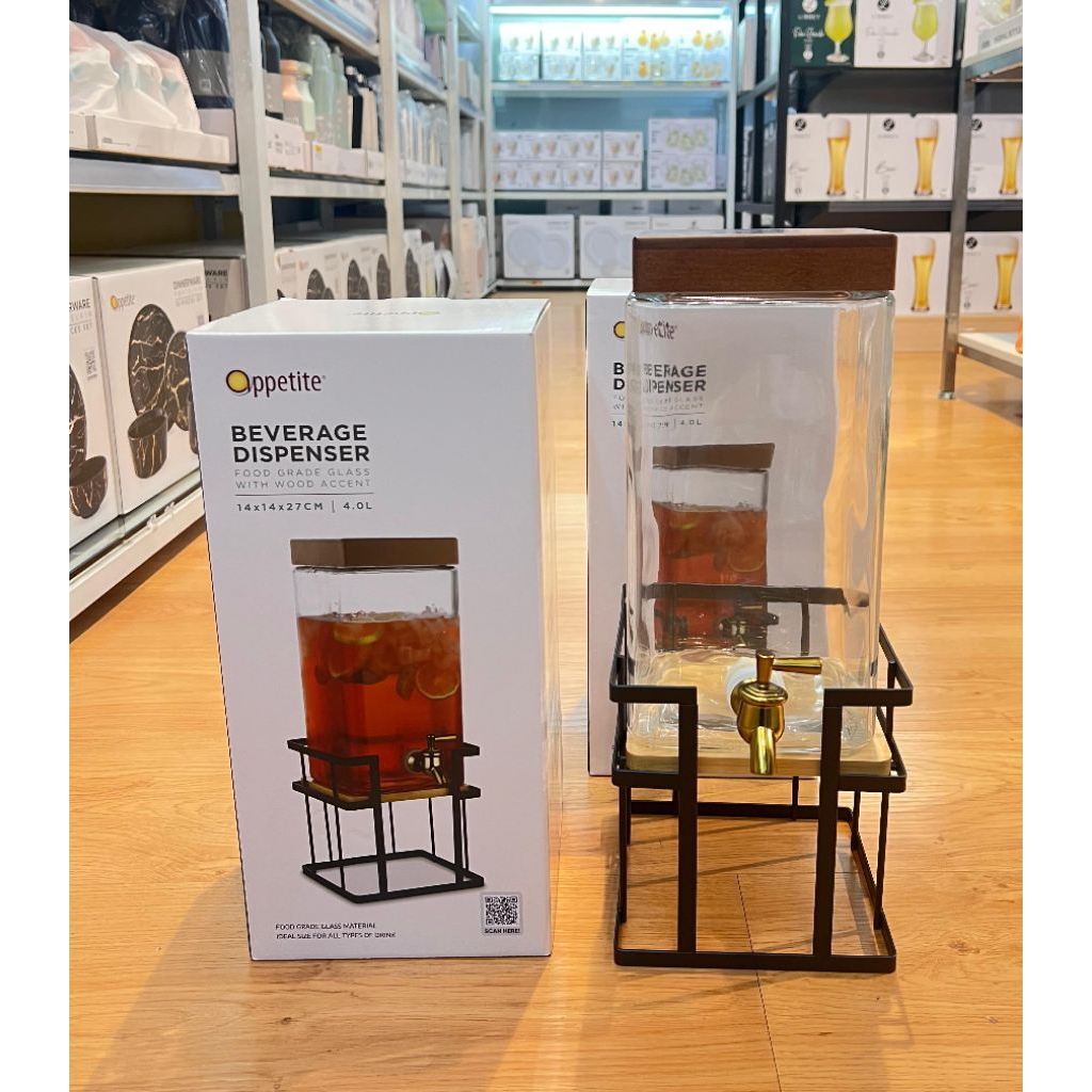 Appetite 5 liter Dispenser Minuman dengan stand/dispenser aesthetic/dispenser kaca informa/Appetite 