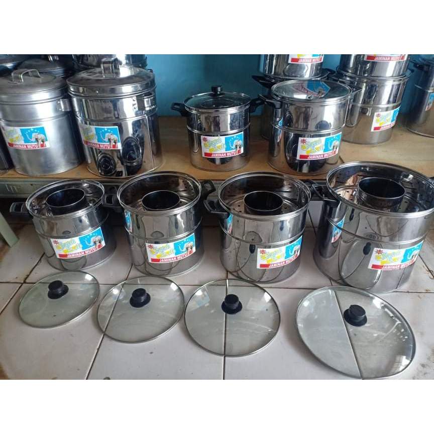 Dandang bakso tutup kaca 22-24-26cm
