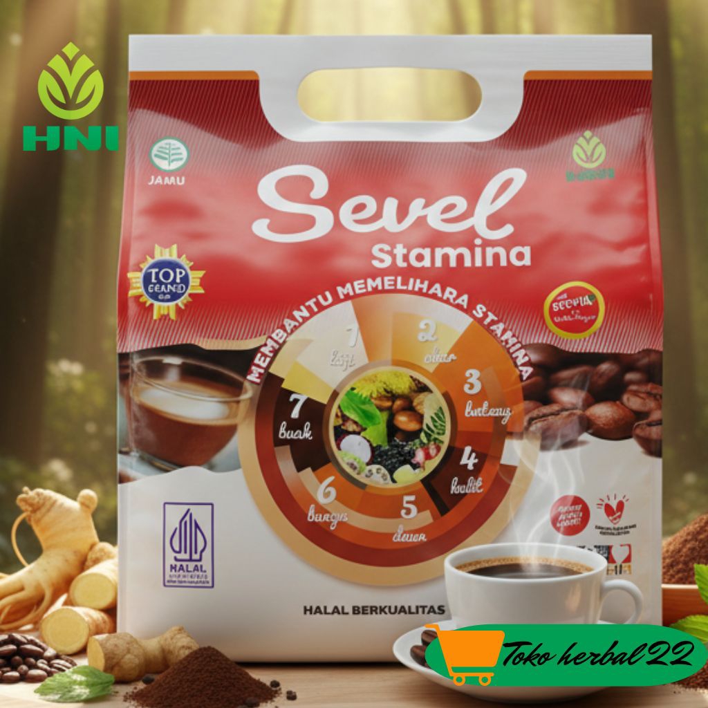 KOPI SEVEL HNI 7 Elemen Minuman Serbuk Kopi Herbal BPOM Halal 20 Sachet Nyaman Lambung