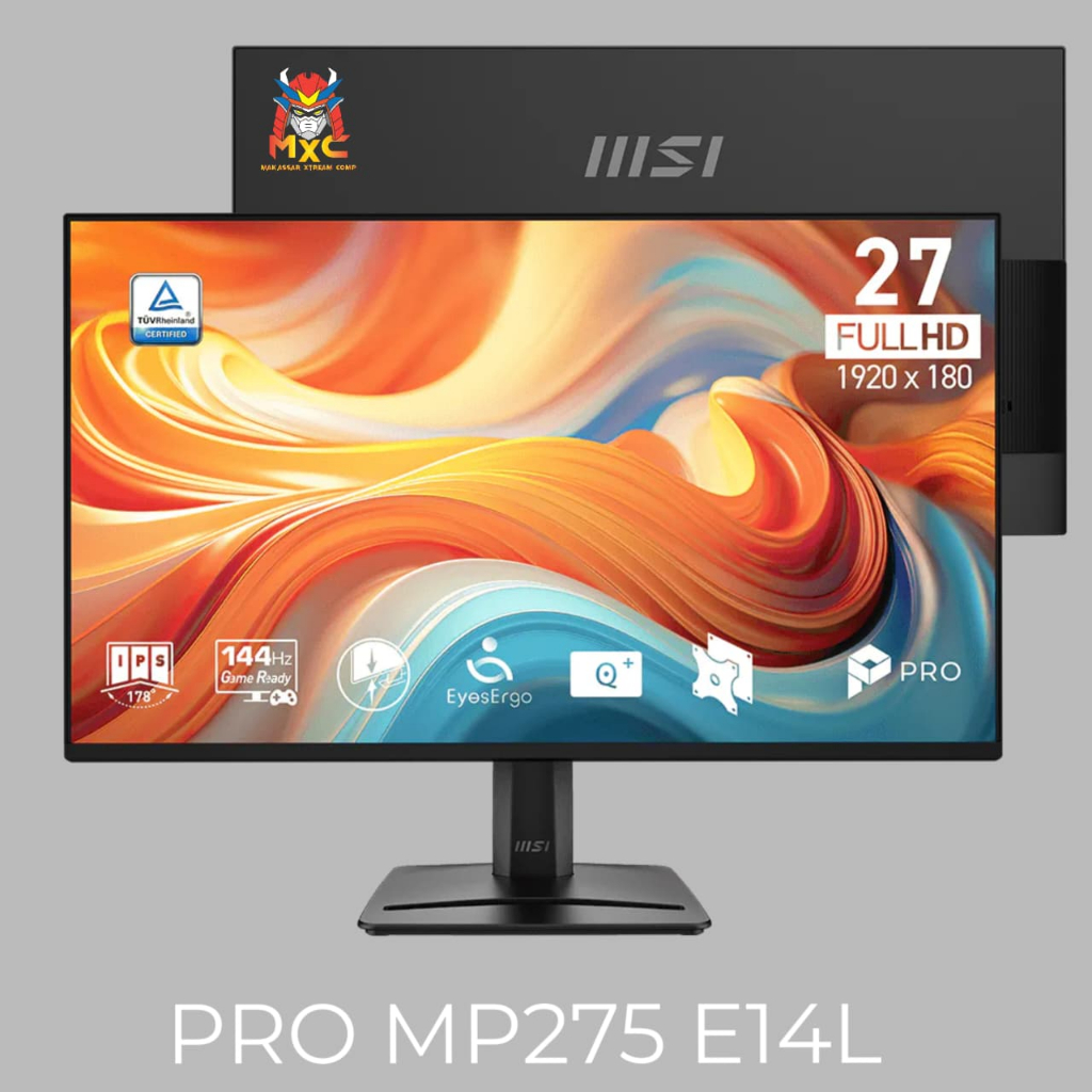 Monitor MSI PRO MP275 E14L 144Hz 27 Inch IPS 1080p FHD 1ms Adaptive-Sync MSI Power Link Built-in Spe