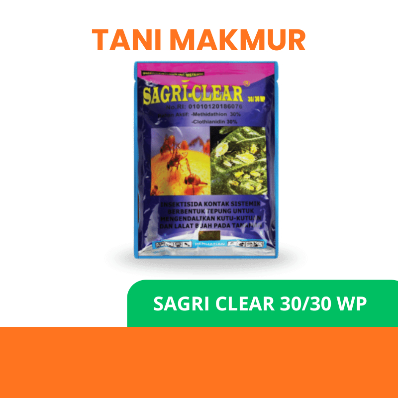 Insektisida Sagri Clear 100gr - Kontrol Sistemik, Efektif, Aman SAGRI-CLEAR 30/30WP INSEKTISIDA 100g