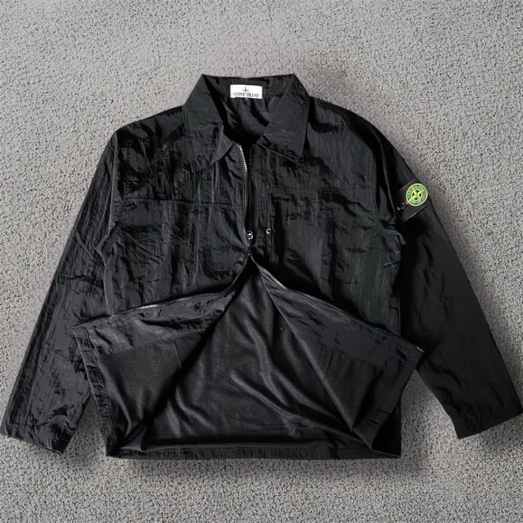 kemeja stone islnd overshirt si overshirt pria outer parasut pria casual
