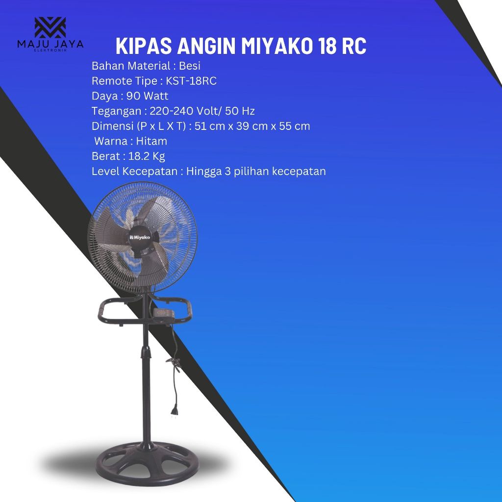 MIYAKO Kipas Angin Besi KST 18 RC remote control fan miyako