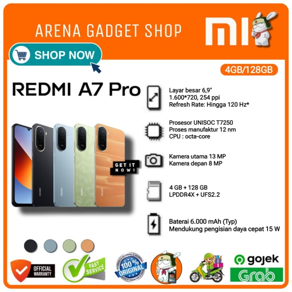 Xiaomi Redmi A7 Pro Ram 4/128GB Layar imersif 6.9 inch | Baterai 6000mAh (Typ) New Garansi Resmi