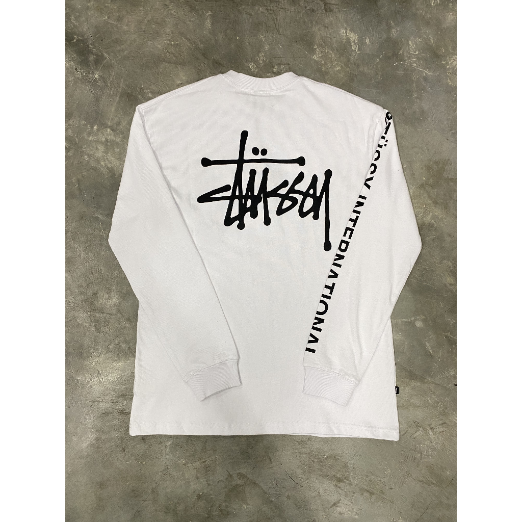 STUSSY GRAFFITI LONG SLEEVE TEE - WHITE