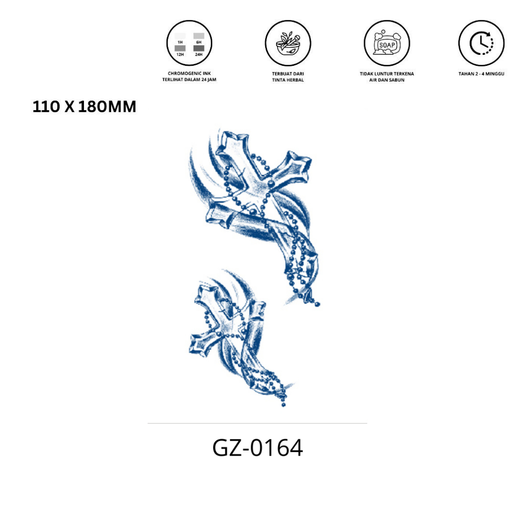 Tatto Temporary Salib dan Abstrak