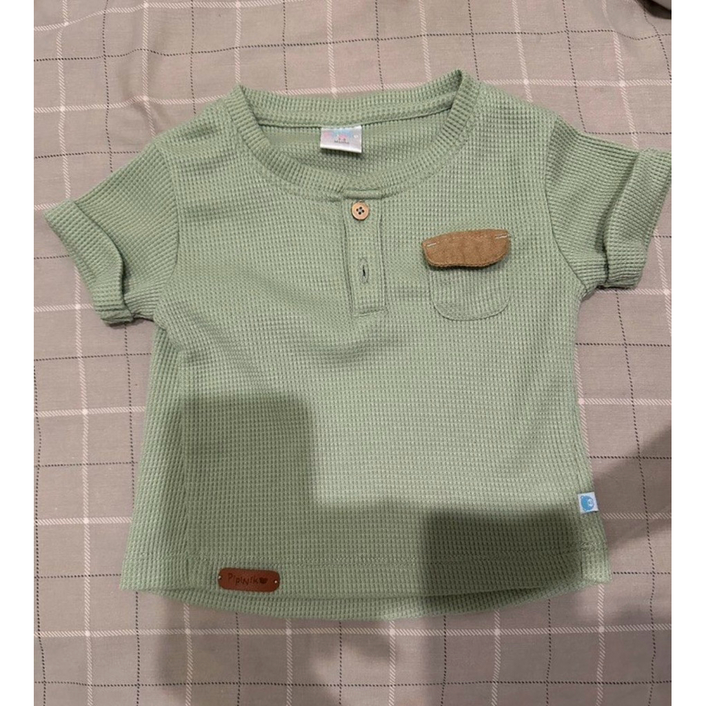 [LIGHTLY USED] Baju pipiniko bayi laki2 hijau sage