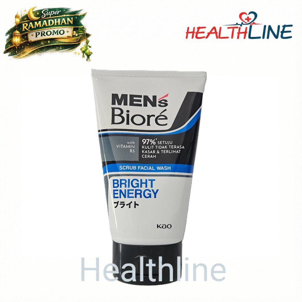 Sabun Cuci Muka Pria Biore - Mens Biore Bright Energy 100g dengan Vitamin B3